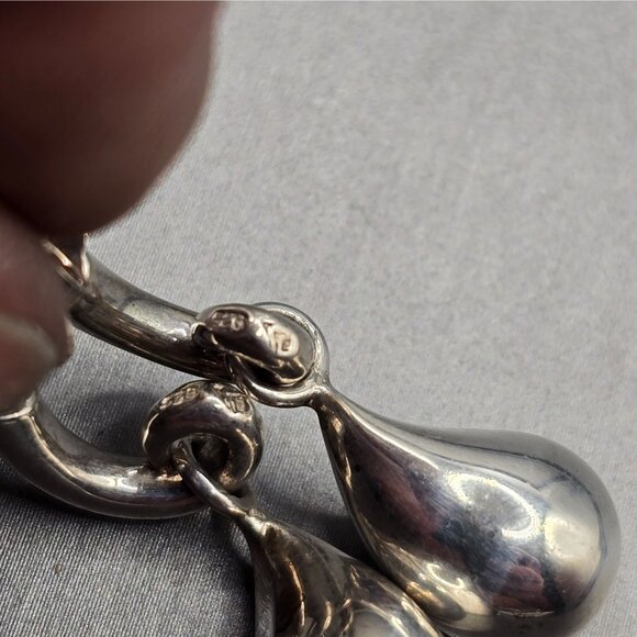 Silpada Sterling Silver 925 Teardrop Earrings Sculptural Modernist Design 6.1g - Picture 6 of 11